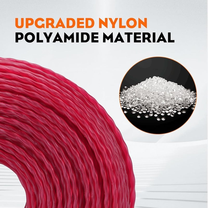 Hipa .105” 1-Pound by 262-foot Trimmer Line Round Twist,Commercial 2.7 mm/105-Inch String Trimmer Line,Weed Eater String 105,Red,SOAK for 24H Before Using - Image 4